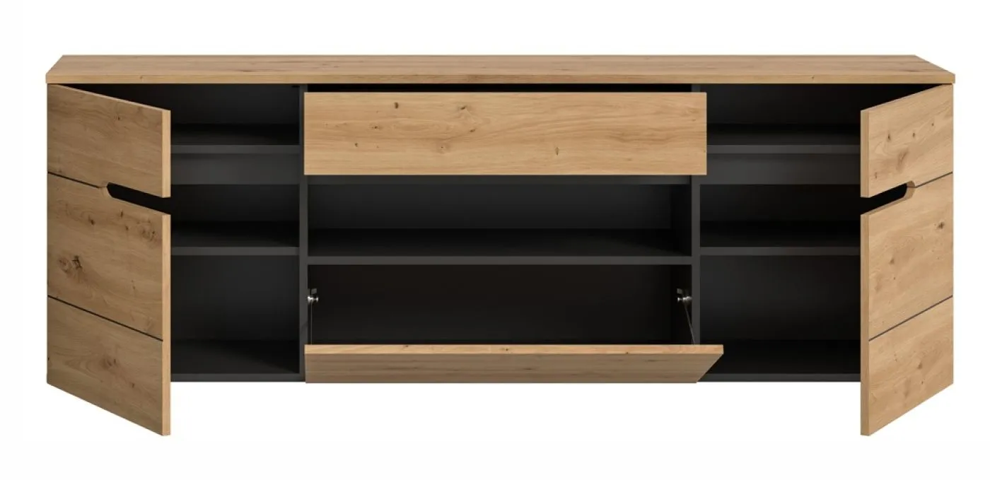 Garderobenschrank Canu hängend | Basalt grau / Artisan Eiche