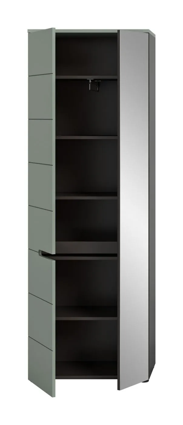 Garderobenschrank Canu | Smoke Green / Basalt grau