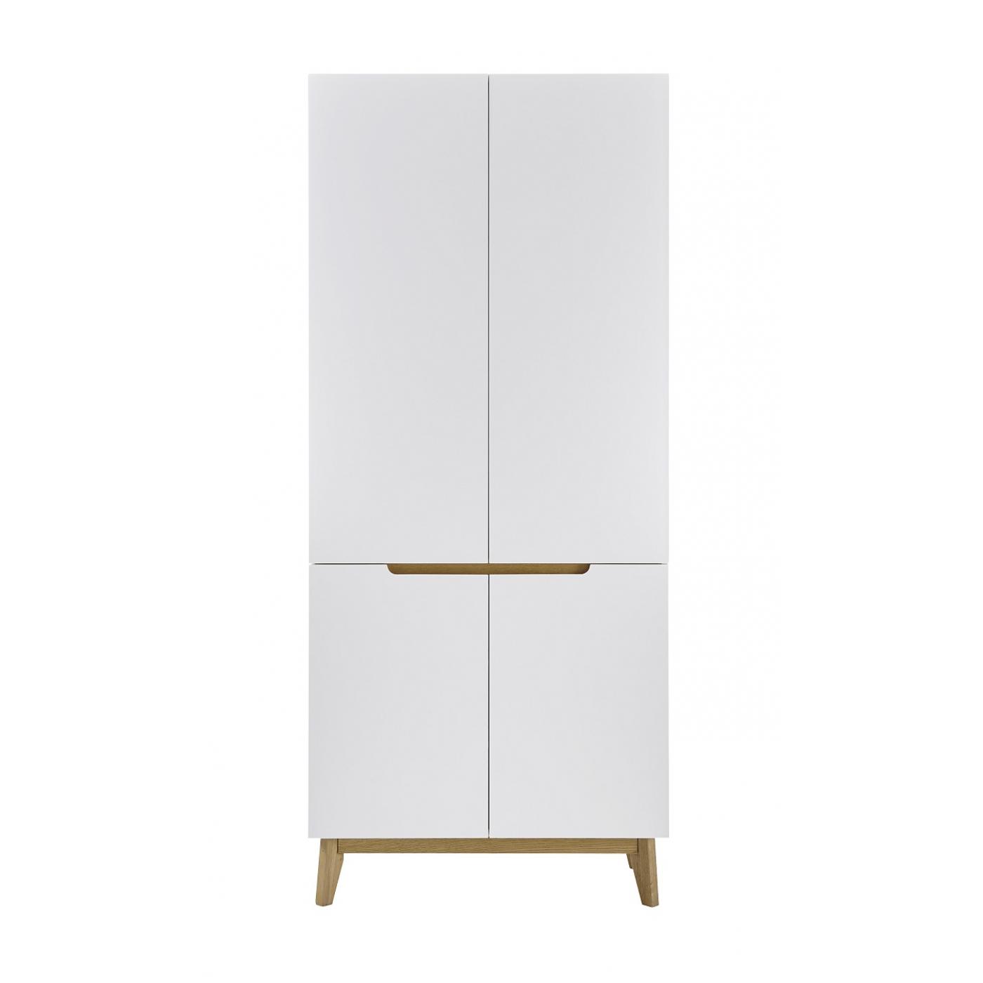 Garderobenschrank Cervo | weiß matt / Asteiche massiv