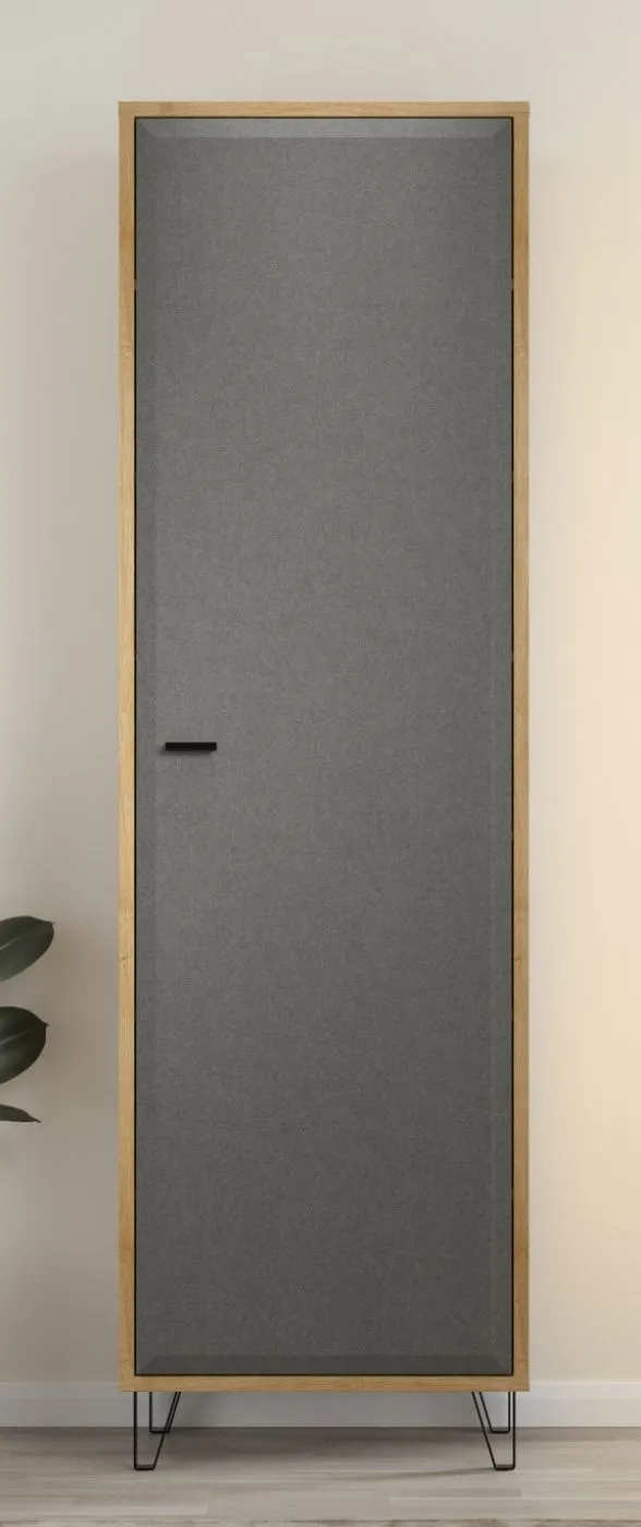 Garderobenschrank Cheyenne | Eiche Navarra / Filz Dark Grey