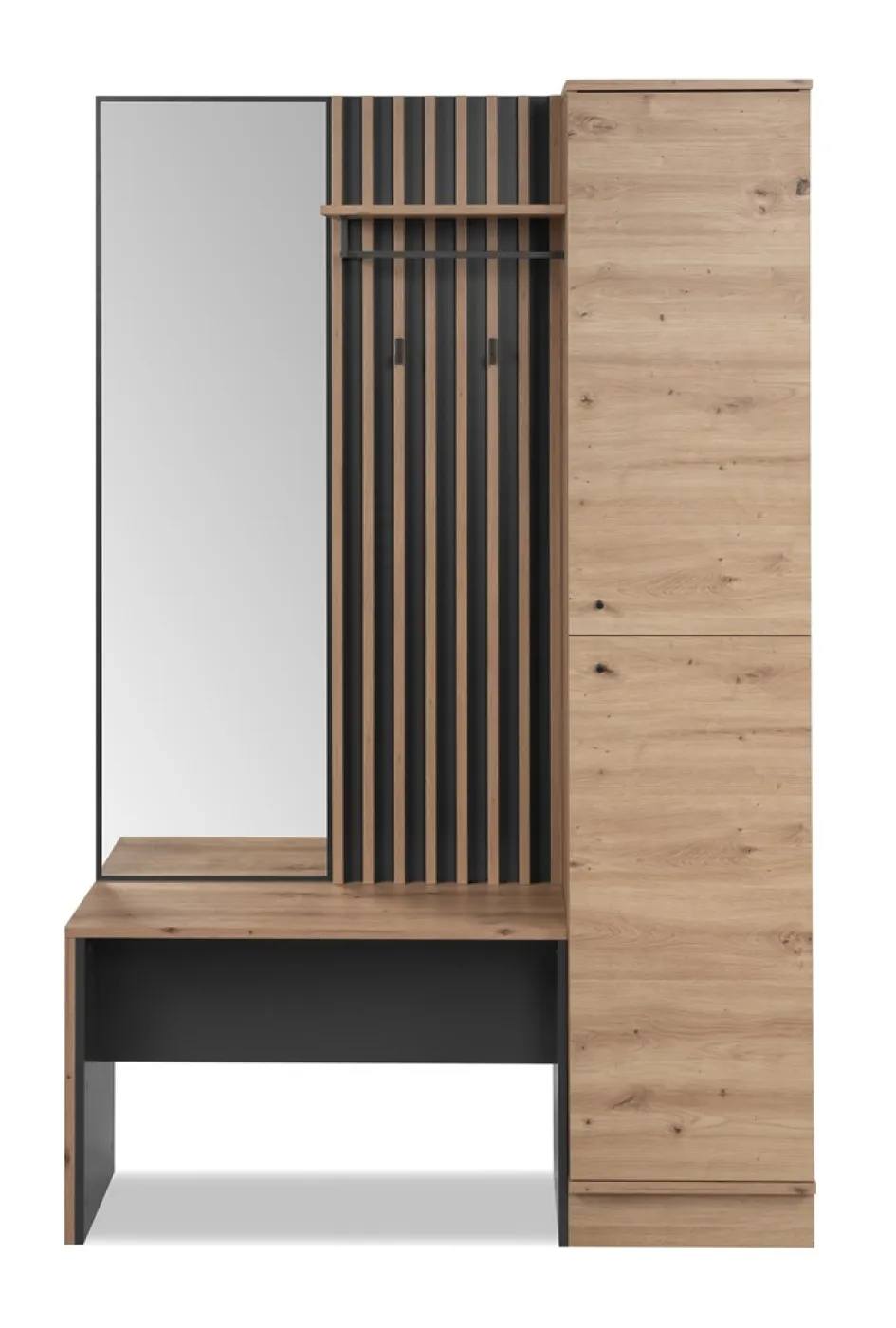 Garderobenschrank Garderobenpaneel mit Sitzbank Medan | Artisan Oak / Anthrazit