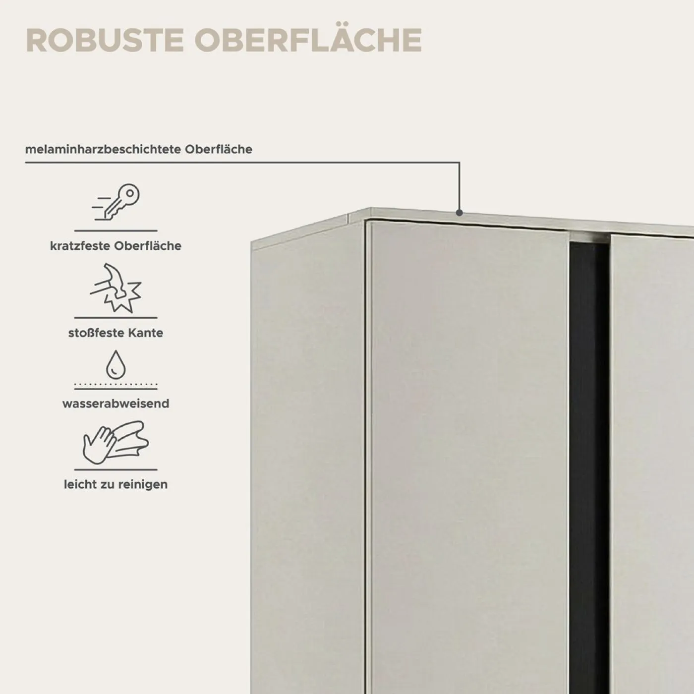 Garderobenschrank Kleiderschrank Amara | Kaschmir | 2-teilig