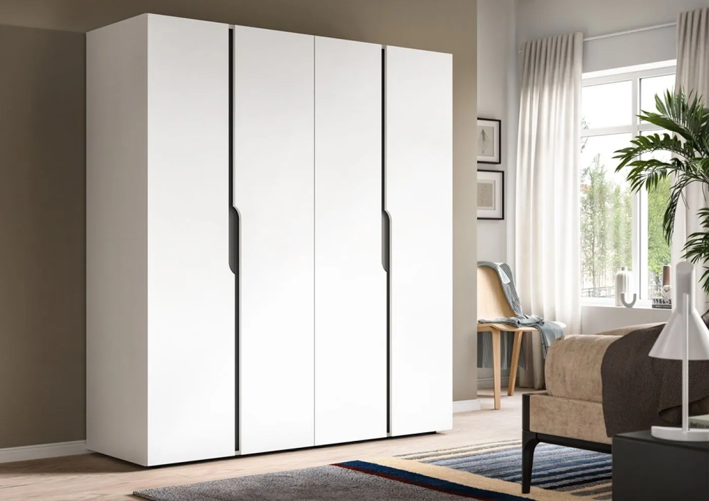 Garderobenschrank Kleiderschrank Anga | 2-teilig | weiß