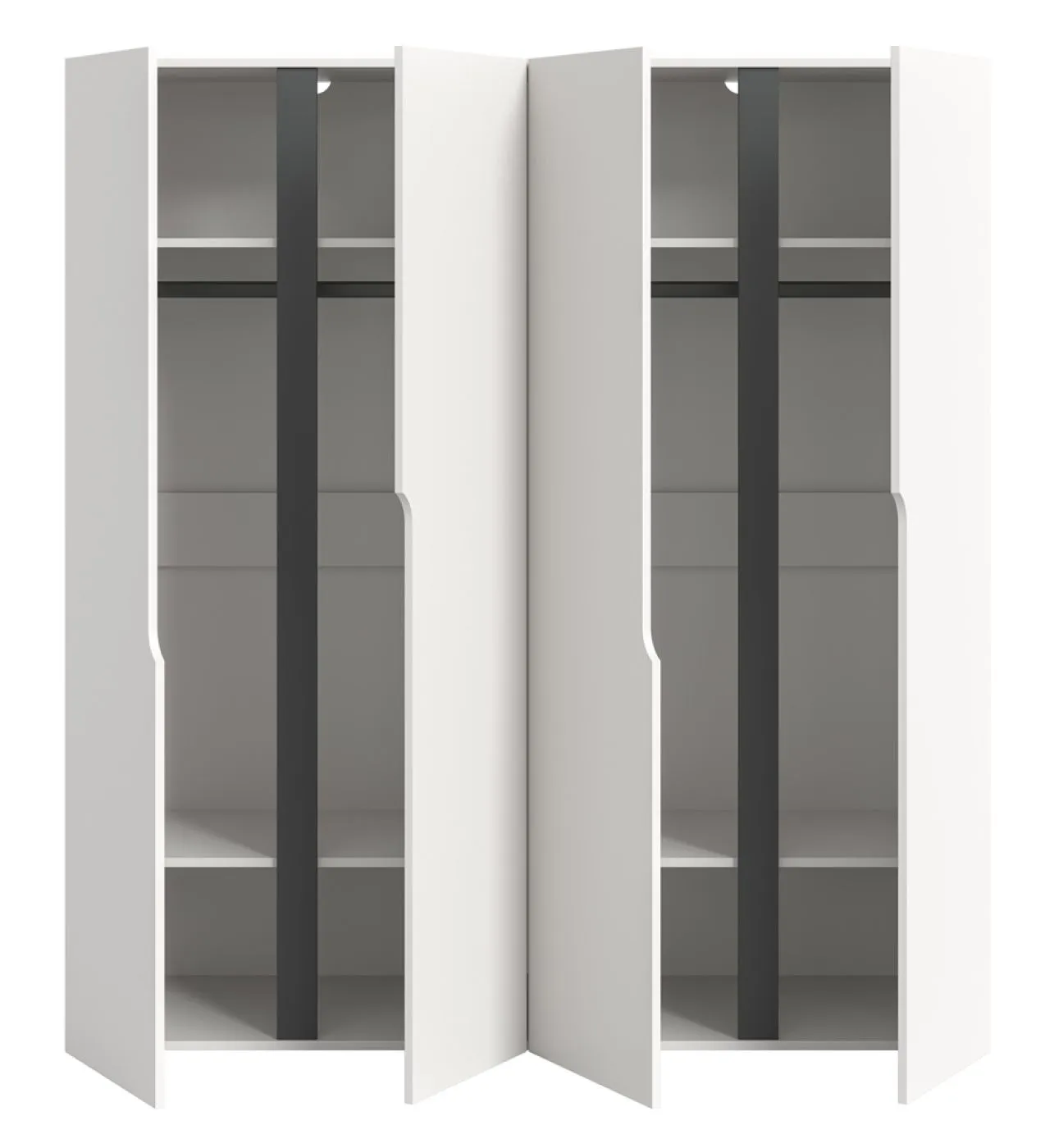 Garderobenschrank Kleiderschrank Anga | 2-teilig | weiß