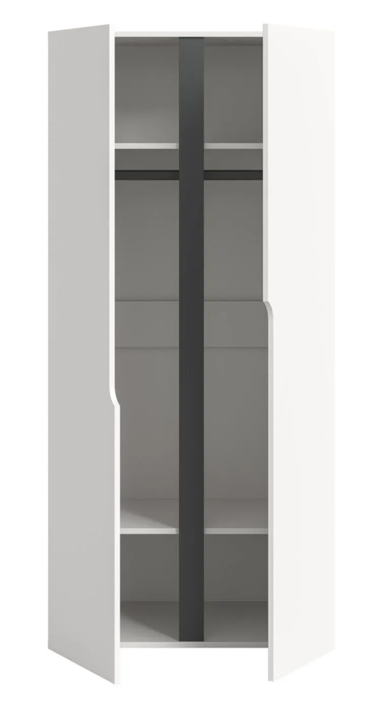 Garderobenschrank Kleiderschrank Anga | 2-türig | weiß