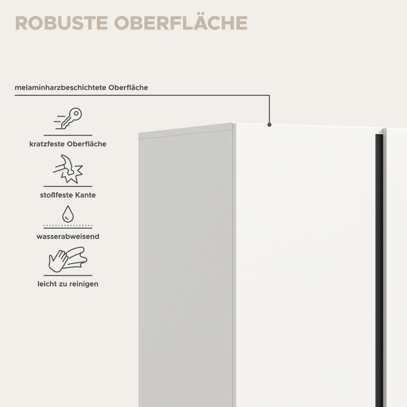 Garderobenschrank Kleiderschrank Anga | 2-türig | weiß