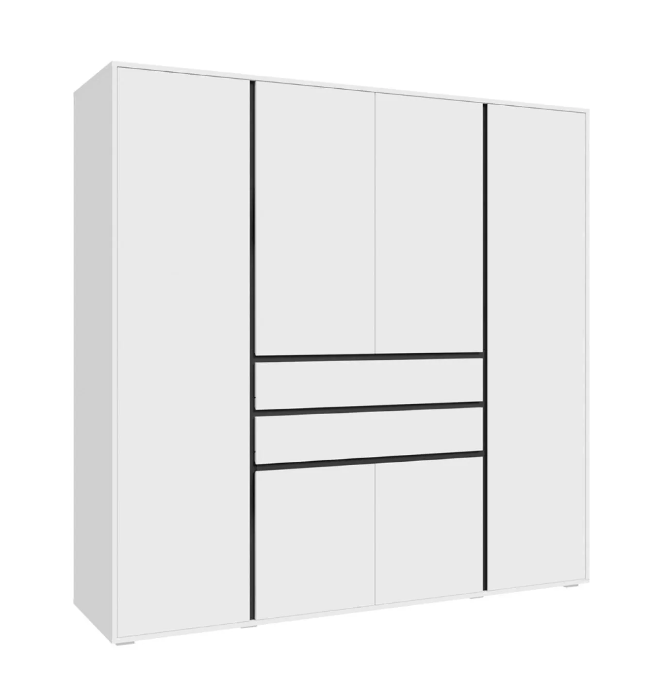 Garderobenschrank Kleiderschrank Falun | 6-türig | weiß