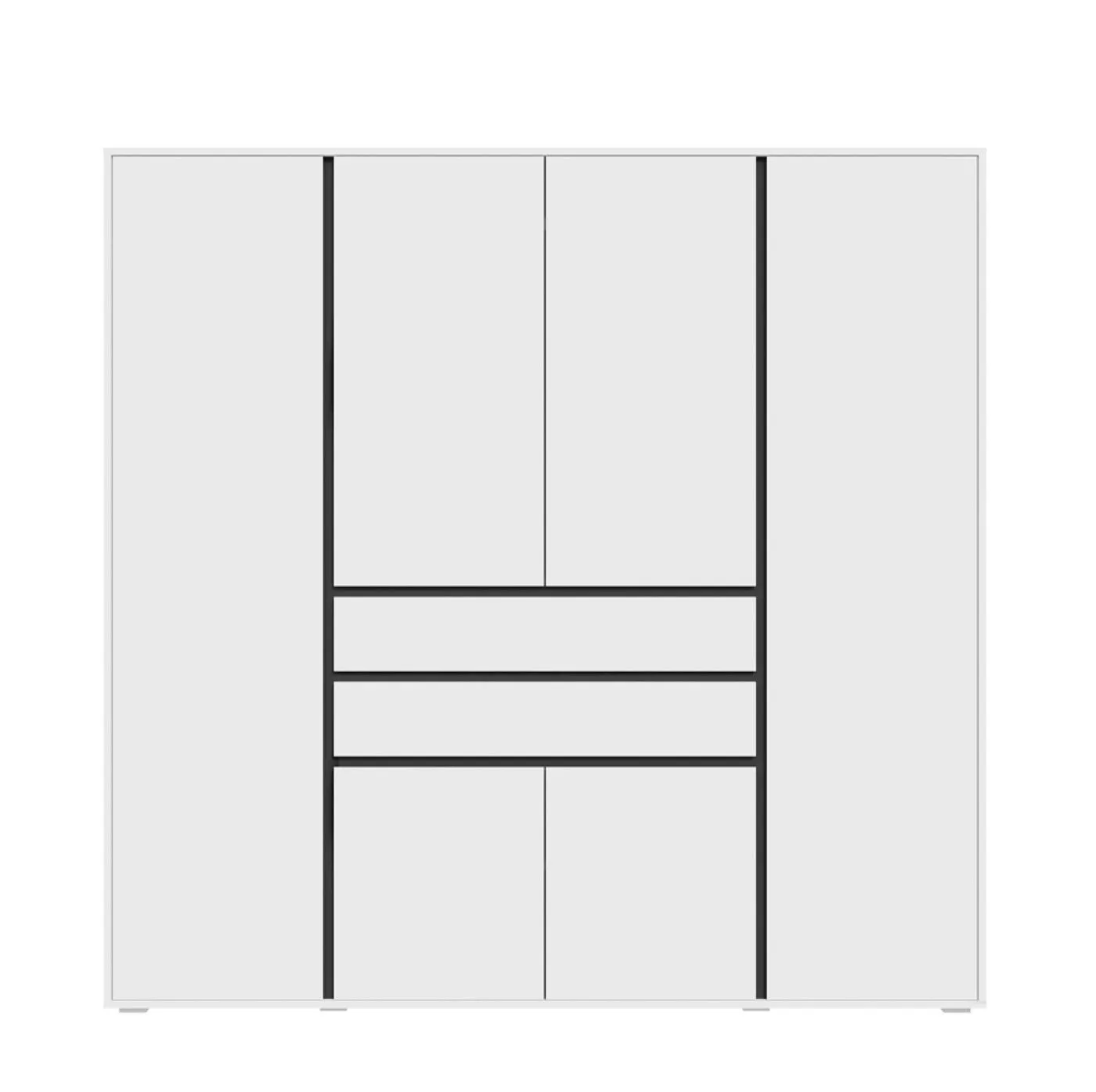 Garderobenschrank Kleiderschrank Falun | 6-türig | weiß
