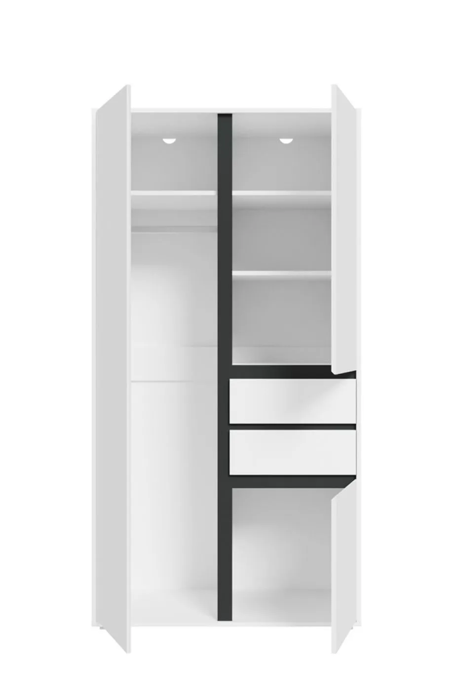 Garderobenschrank Kleiderschrank Falun | weiß