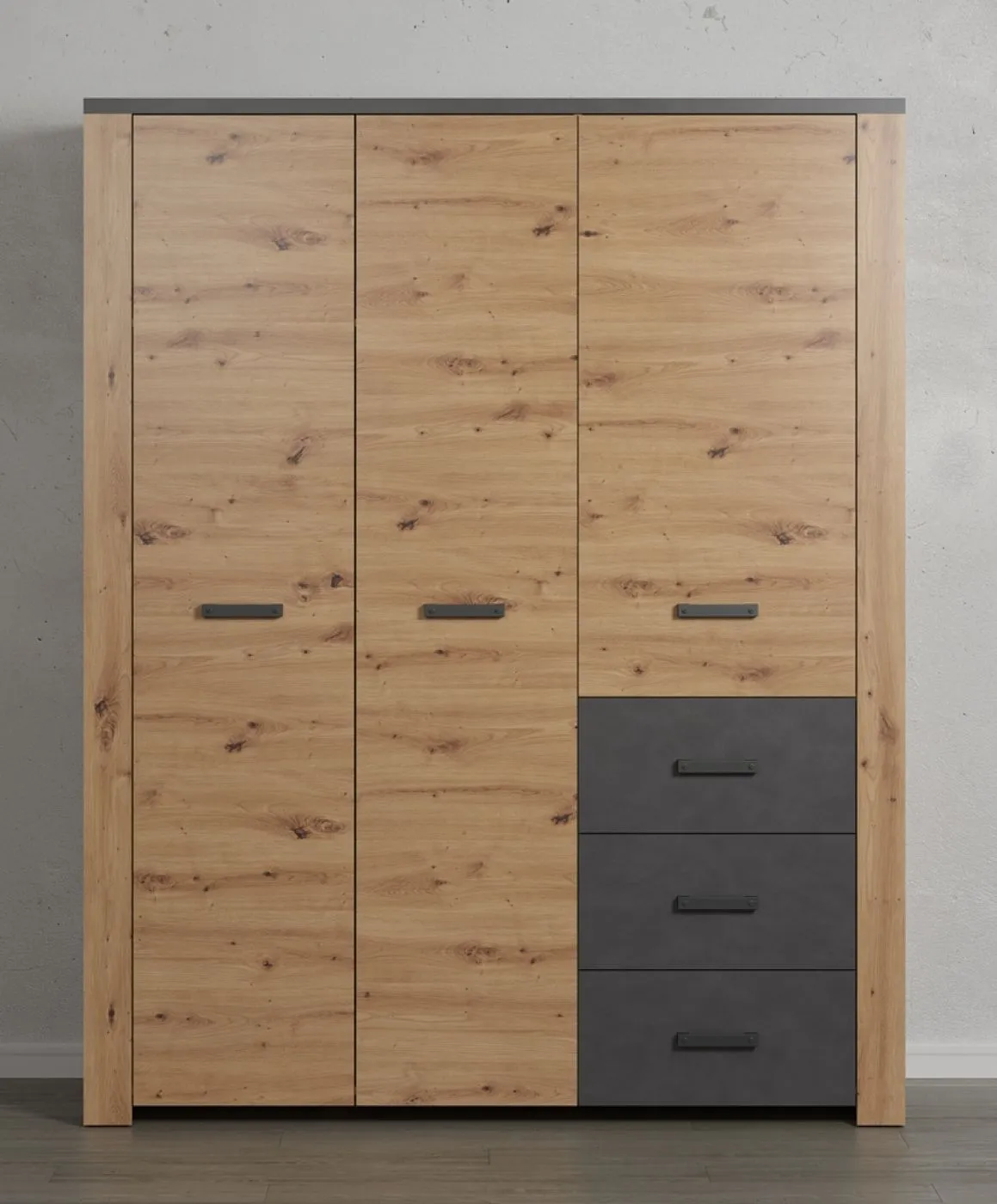 Garderobenschrank Kleiderschrank Follow | Artisan Eiche / Matera grau