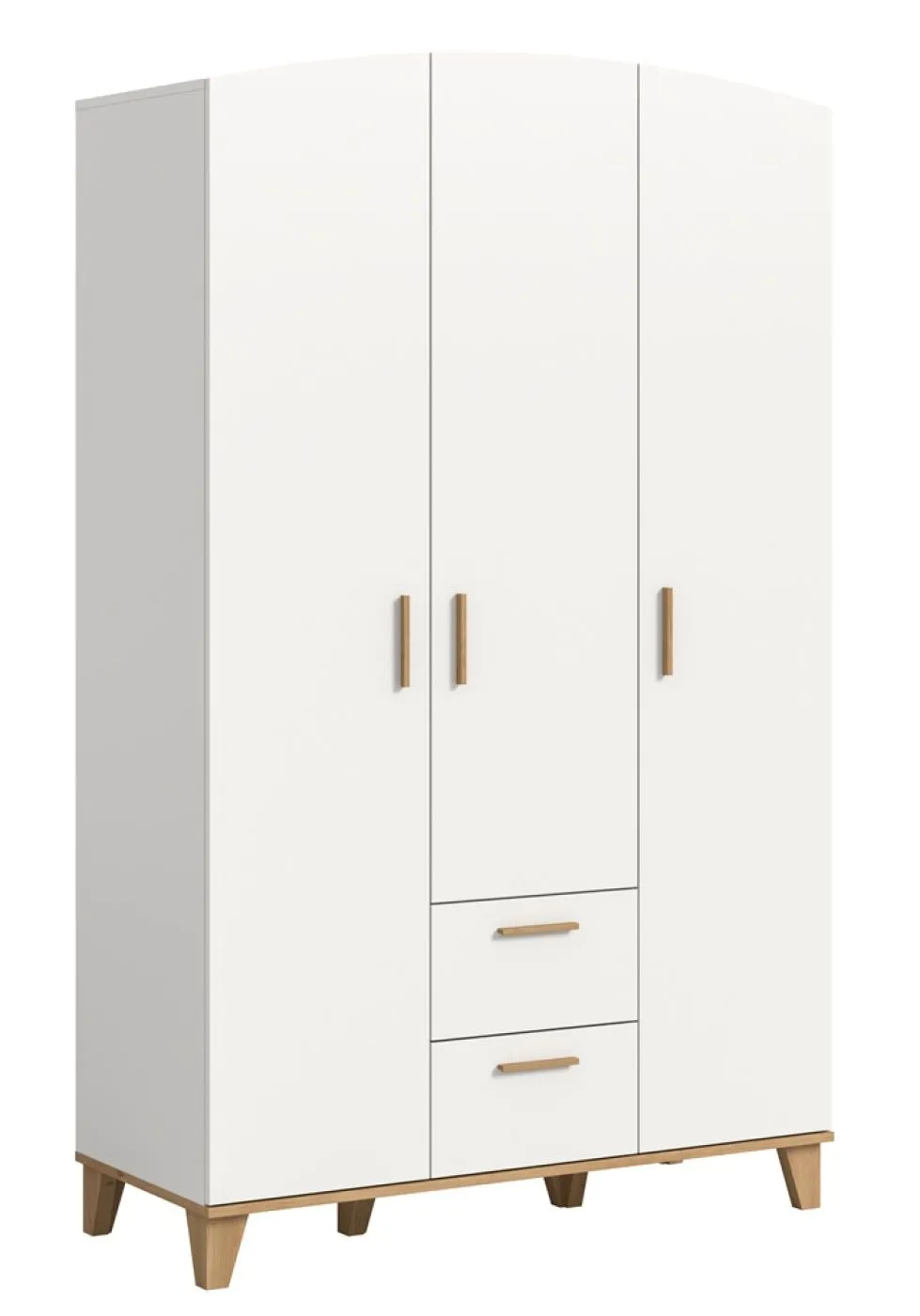 Garderobenschrank Kleiderschrank Stella 3-türig | weiß / Artisan Eiche