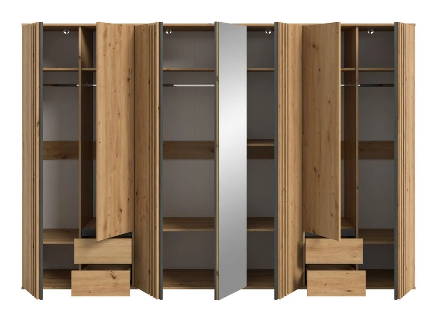 Garderobenschrank Kleiderschrank Tofta 2 | 3-teilig | Artisan Eiche