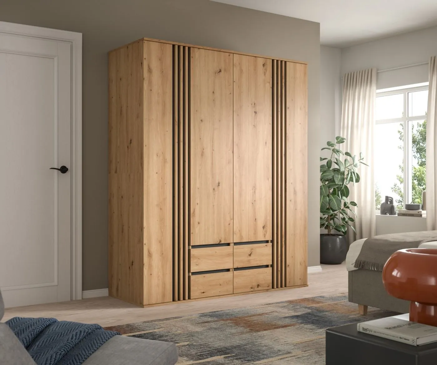 Garderobenschrank Kleiderschrank Tofta | 2-teilig | Artisan Eiche