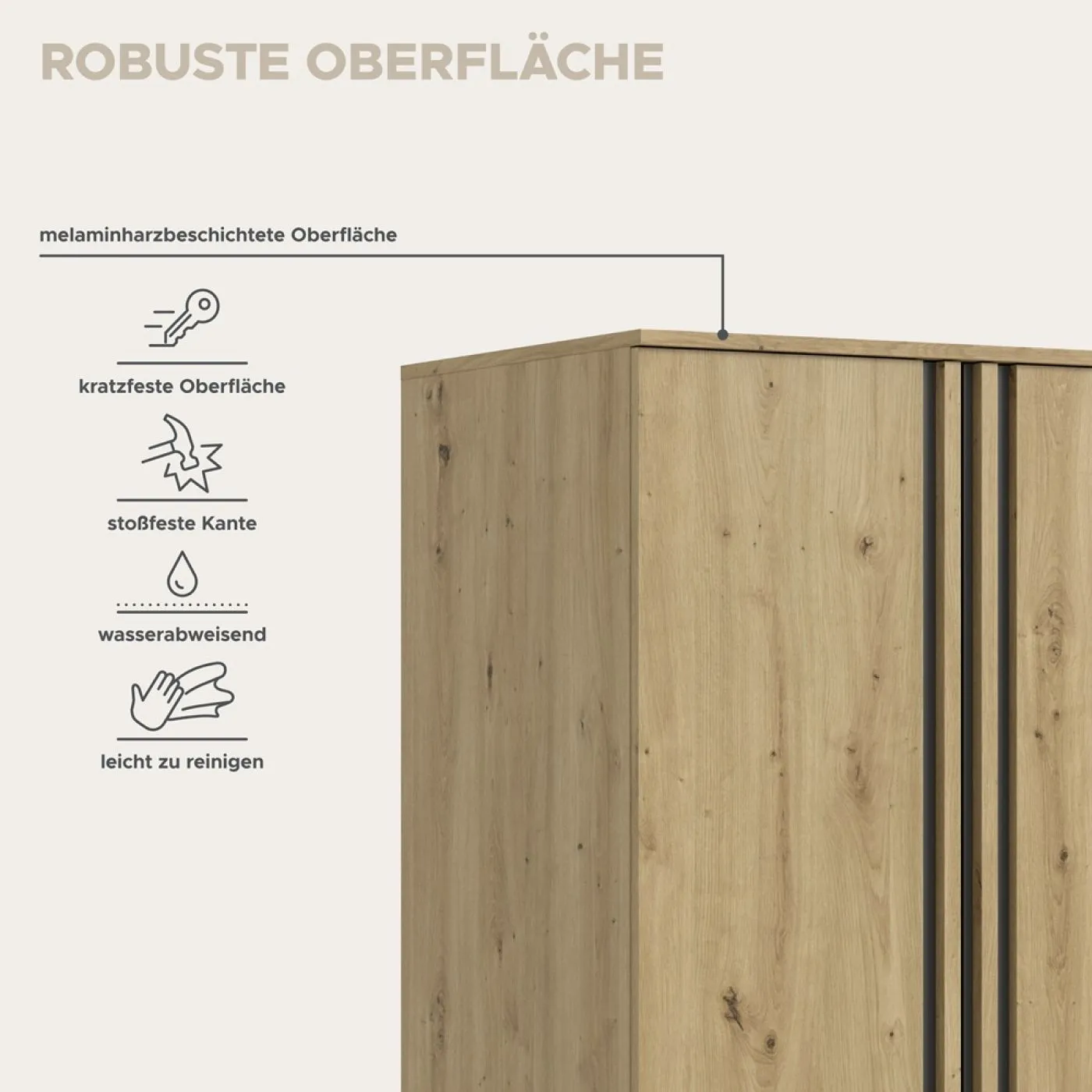 Garderobenschrank Kleiderschrank Tofta | 2-türig | Artisan Eiche