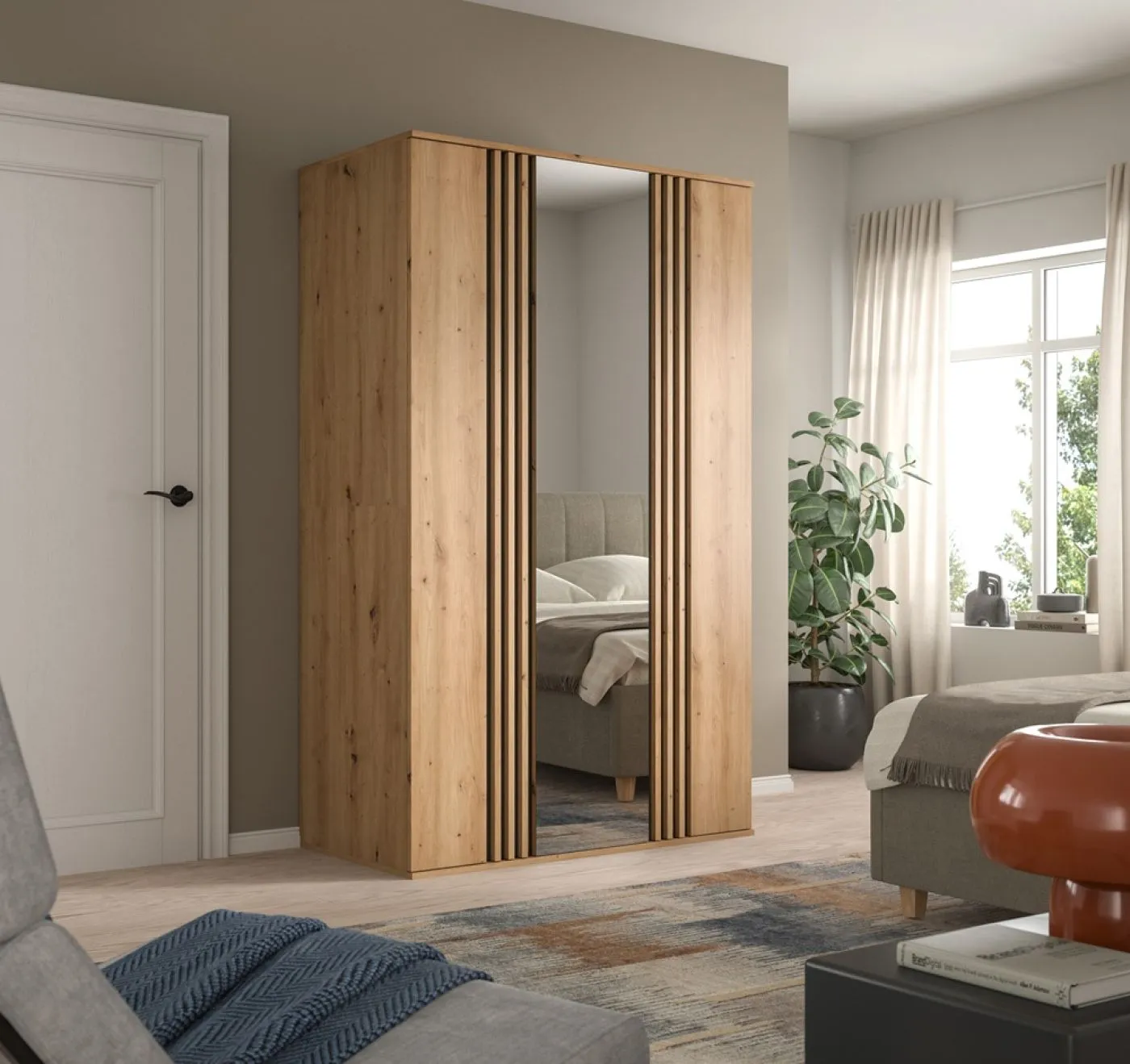 Garderobenschrank Kleiderschrank Tofta | 3-türig | Artisan Eiche