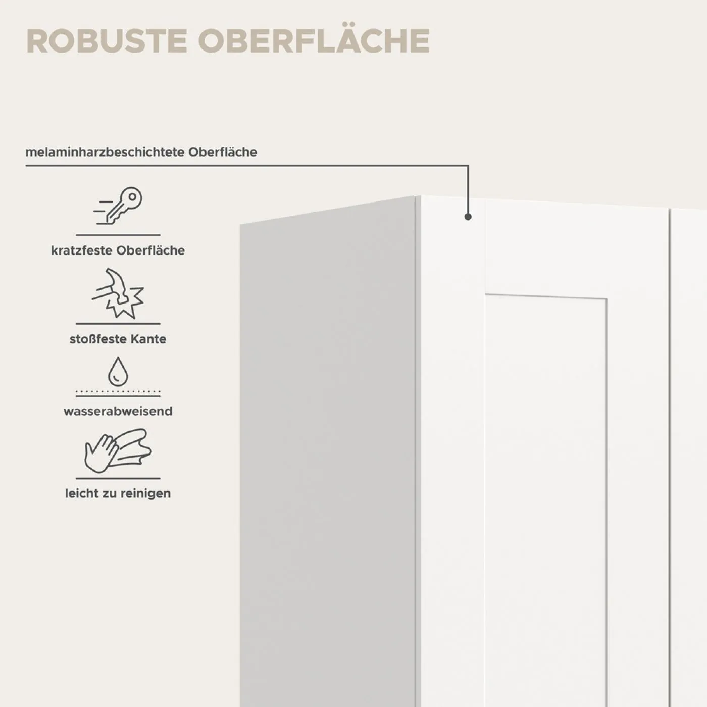 Garderobenschrank Kleiderschrank Visby 1 | 3-teilig | weiß