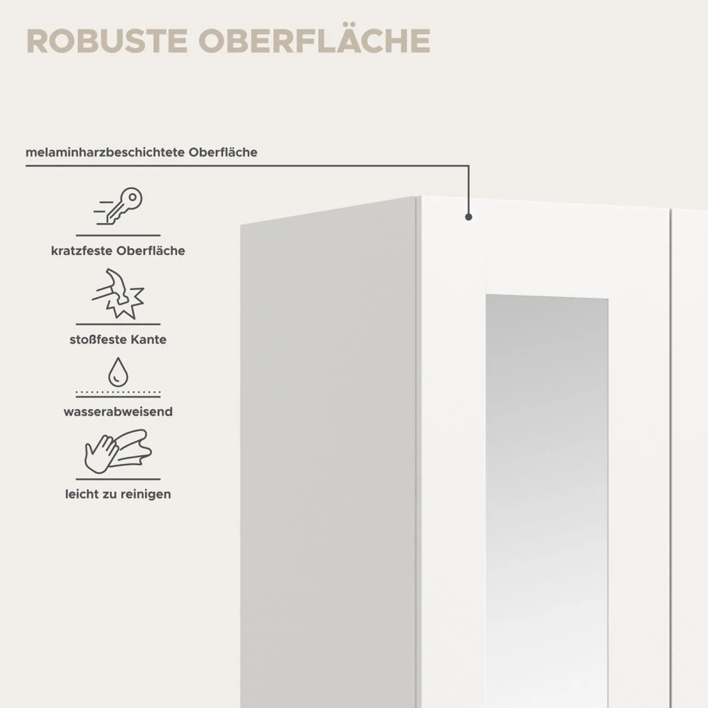 Garderobenschrank Kleiderschrank Visby 2 | 3-teilig | weiß