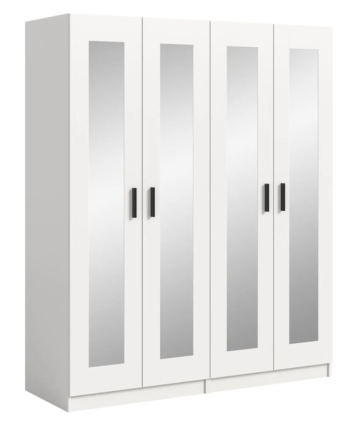 Garderobenschrank Kleiderschrank Visby | 2-teilig mit Spiegel | weiß