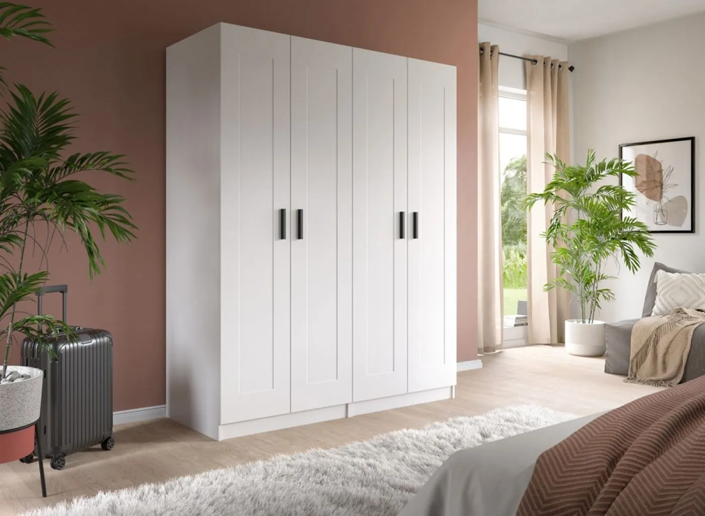 Garderobenschrank Kleiderschrank Visby | 2-teilig | weiß