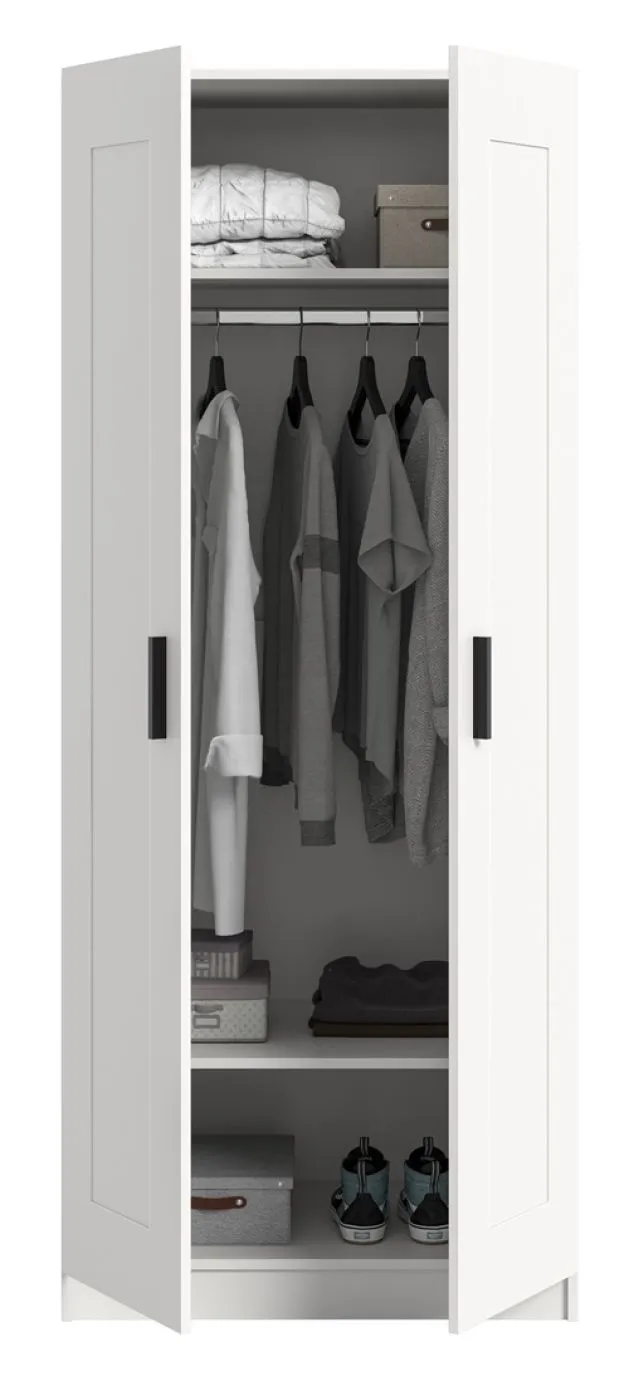 Garderobenschrank Kleiderschrank Visby | 2-türig | weiß