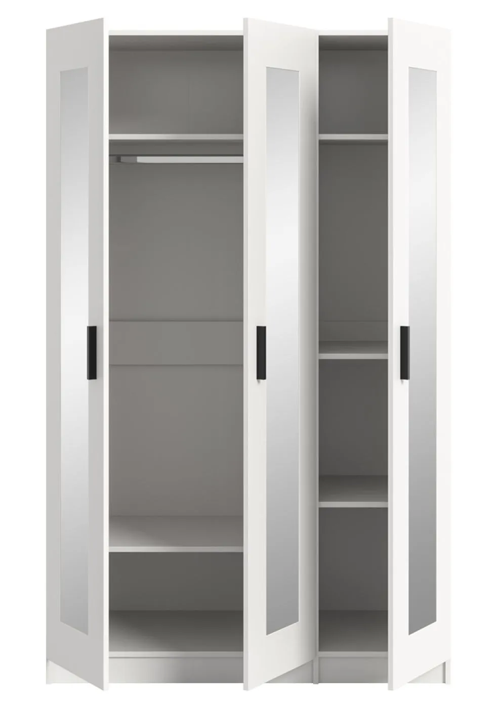 Garderobenschrank Kleiderschrank Visby | 3 Spiegeltüren | weiß