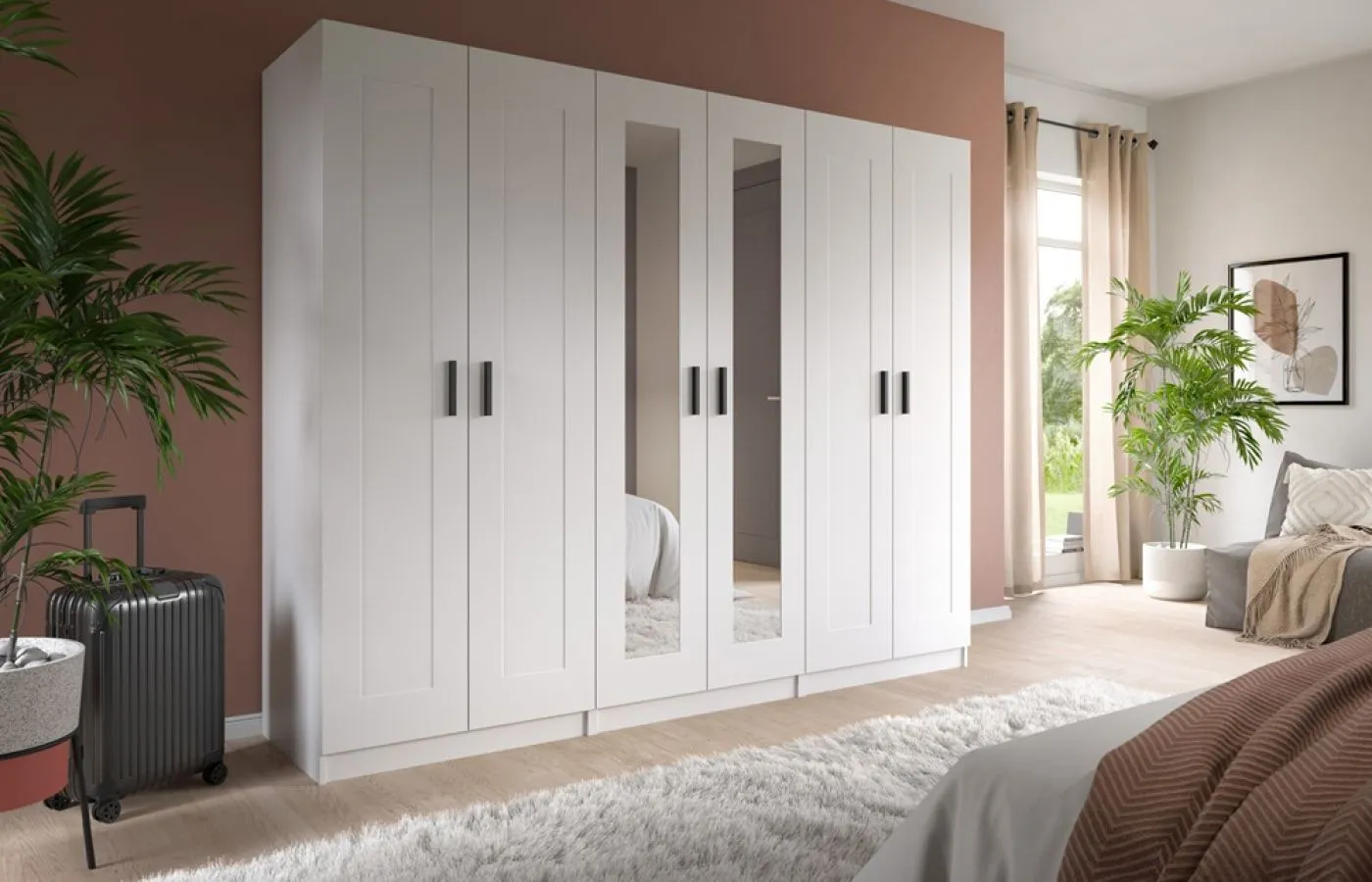 Garderobenschrank Kleiderschrank Visby | 3-teilig | weiß