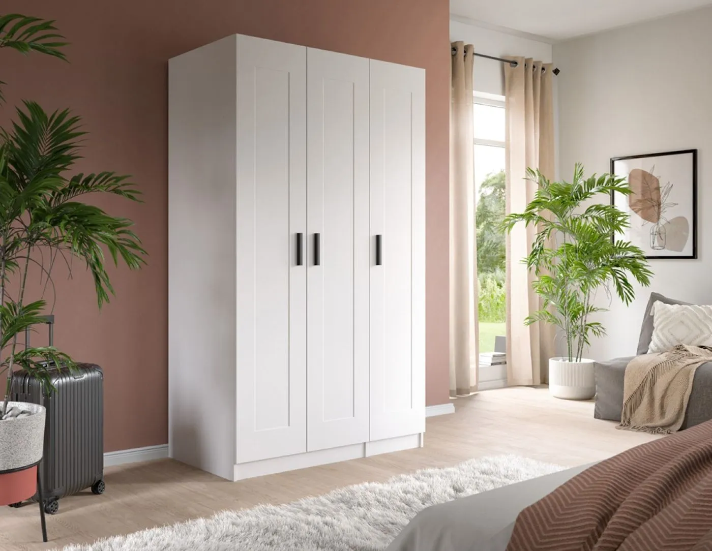 Garderobenschrank Kleiderschrank Visby | 3-türig | weiß