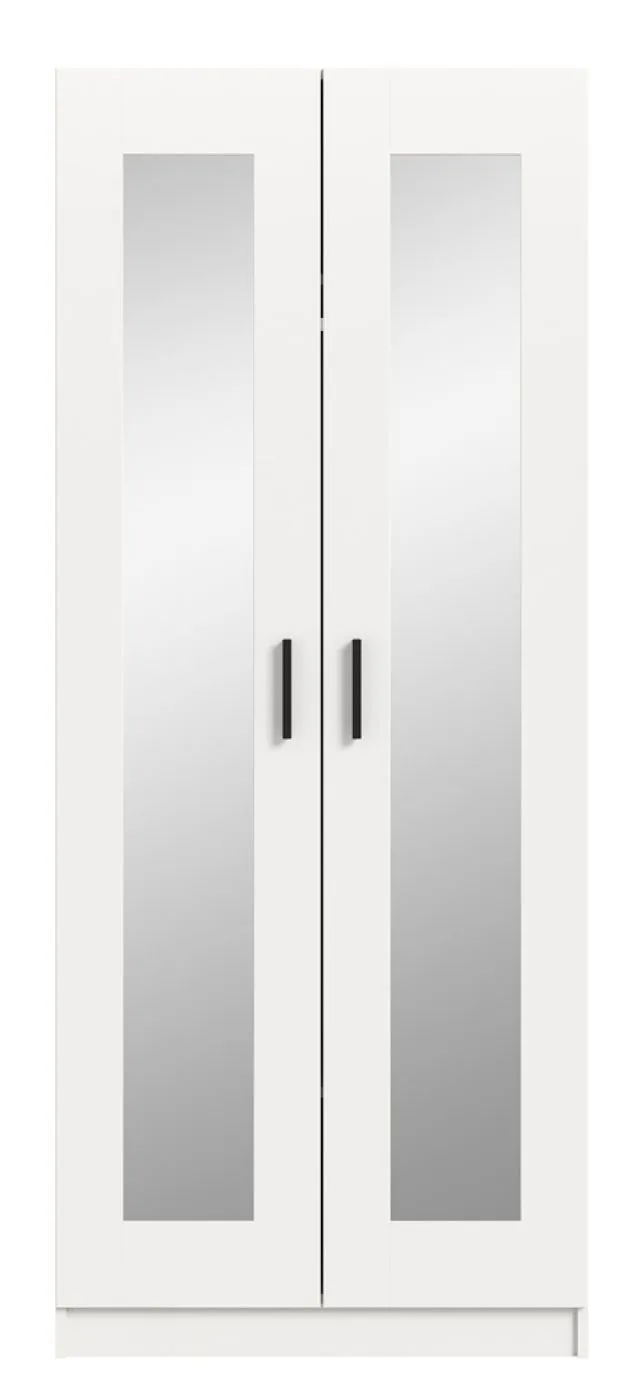 Garderobenschrank Kleiderschrank Visby | mit Spiegel | weiß