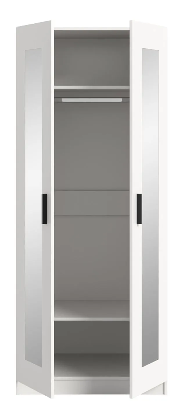 Garderobenschrank Kleiderschrank Visby | mit Spiegel | weiß