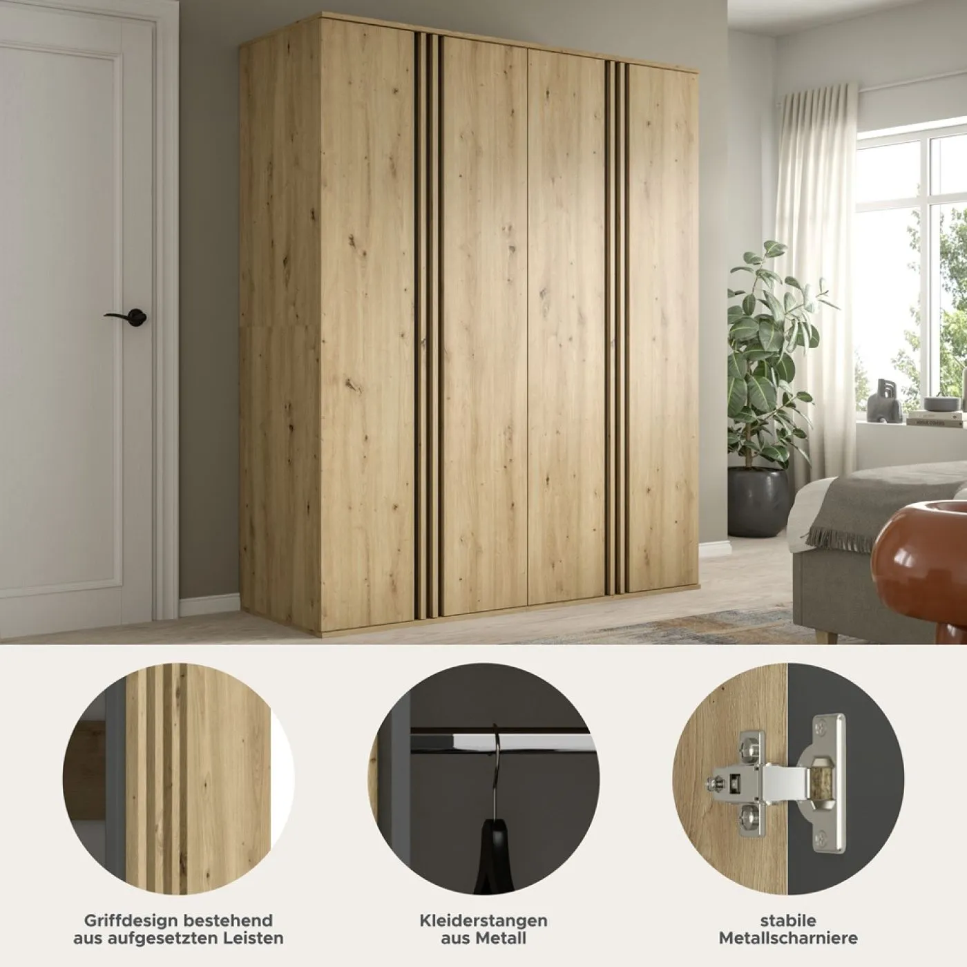 Garderobenschrank Kleiderschrankkombination Tofta | Artisan Eiche