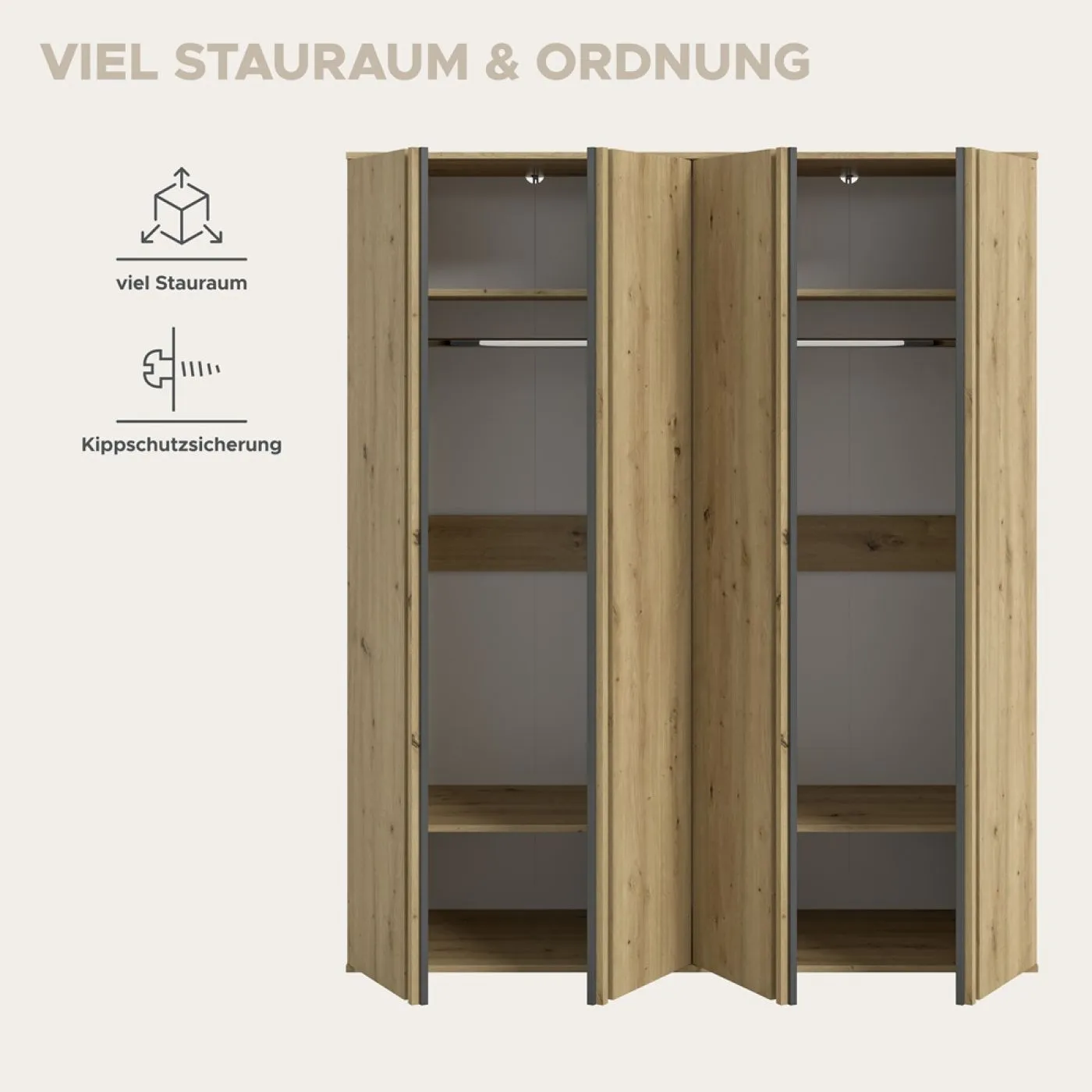 Garderobenschrank Kleiderschrankkombination Tofta | Artisan Eiche