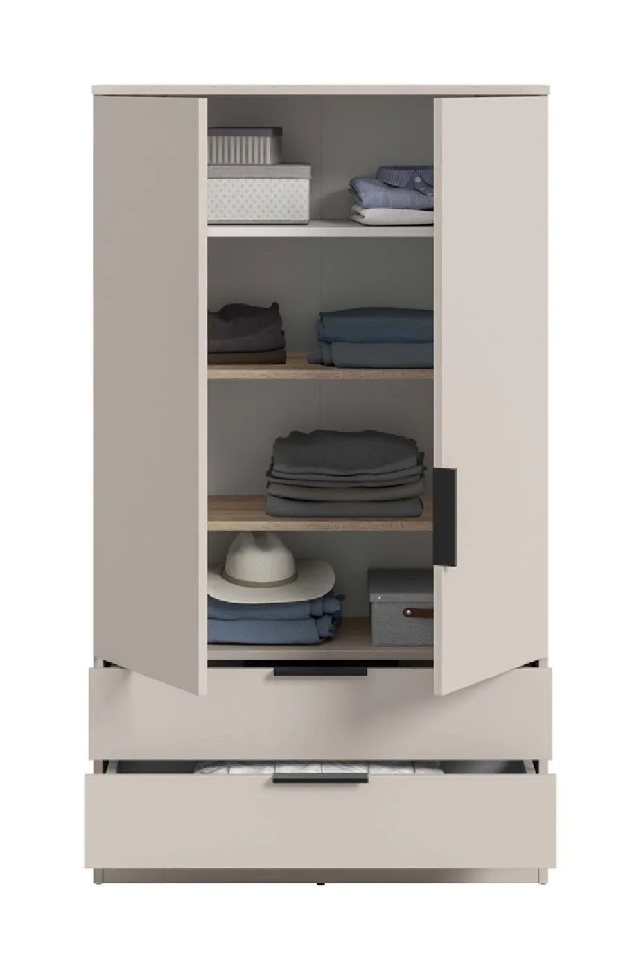 Garderobenschrank Kopenhagen | Kaschmir mit Einlegeböden