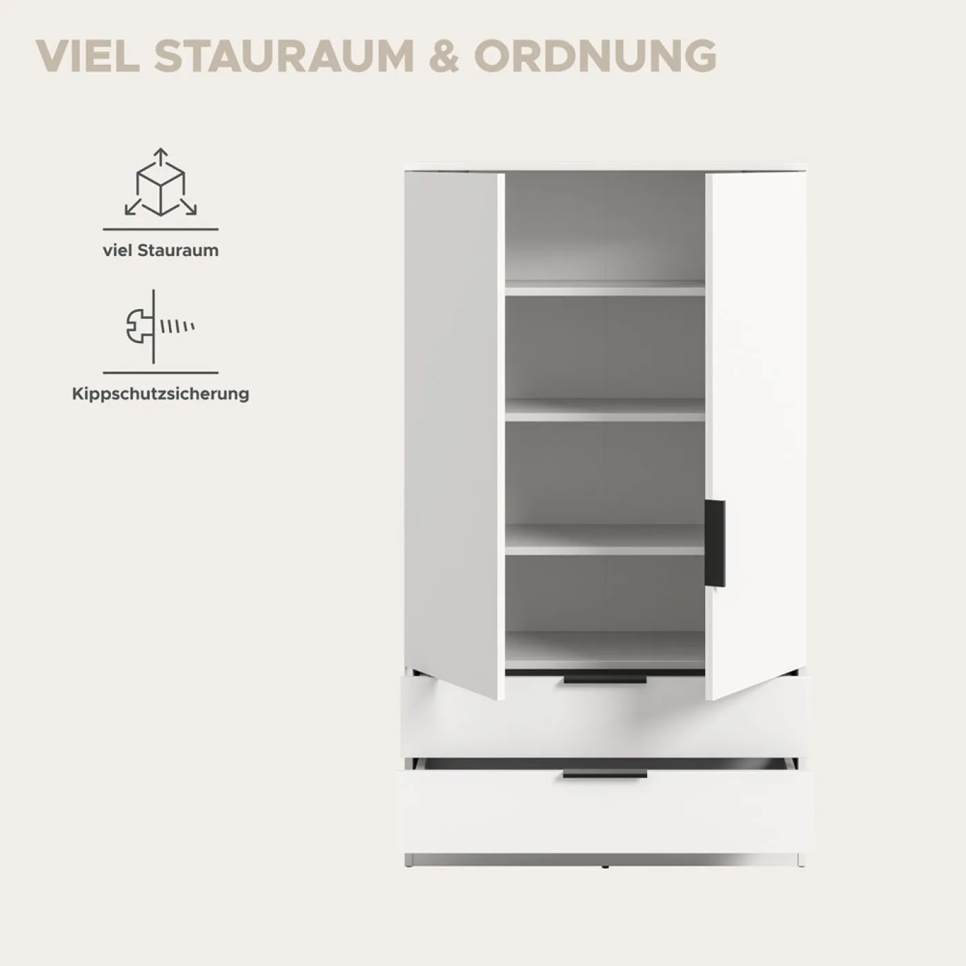 Garderobenschrank Kopenhagen | weiß