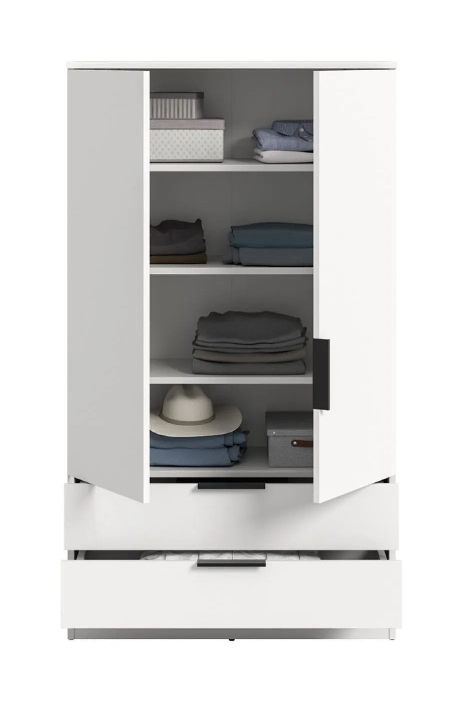 Garderobenschrank Kopenhagen | weiß mit Einlegeböden