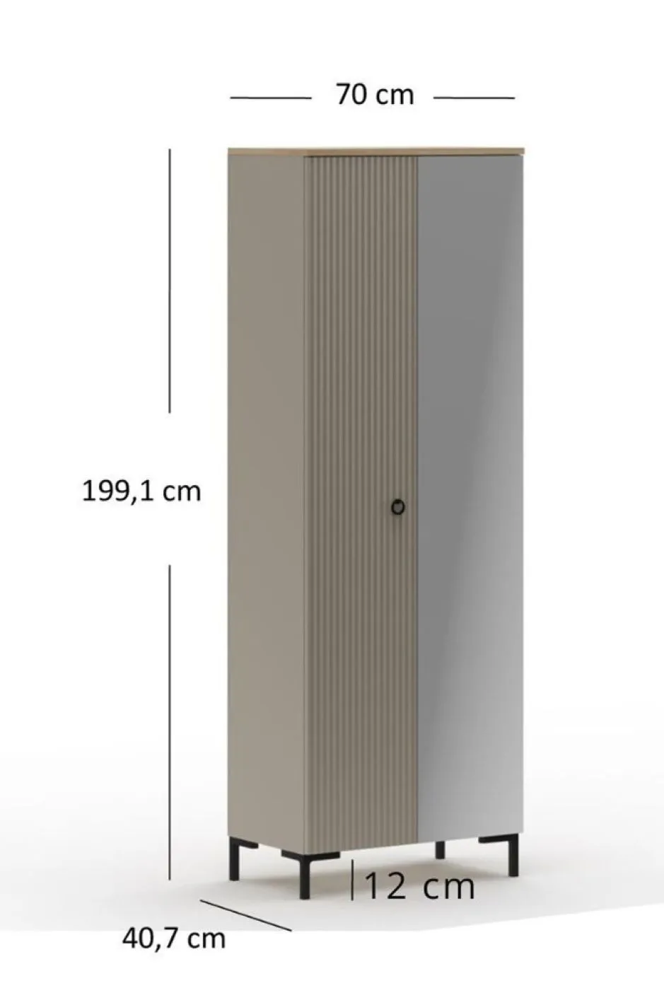 Garderobenschrank Lucrezia, Cashmere Dekor – Ansicht 3