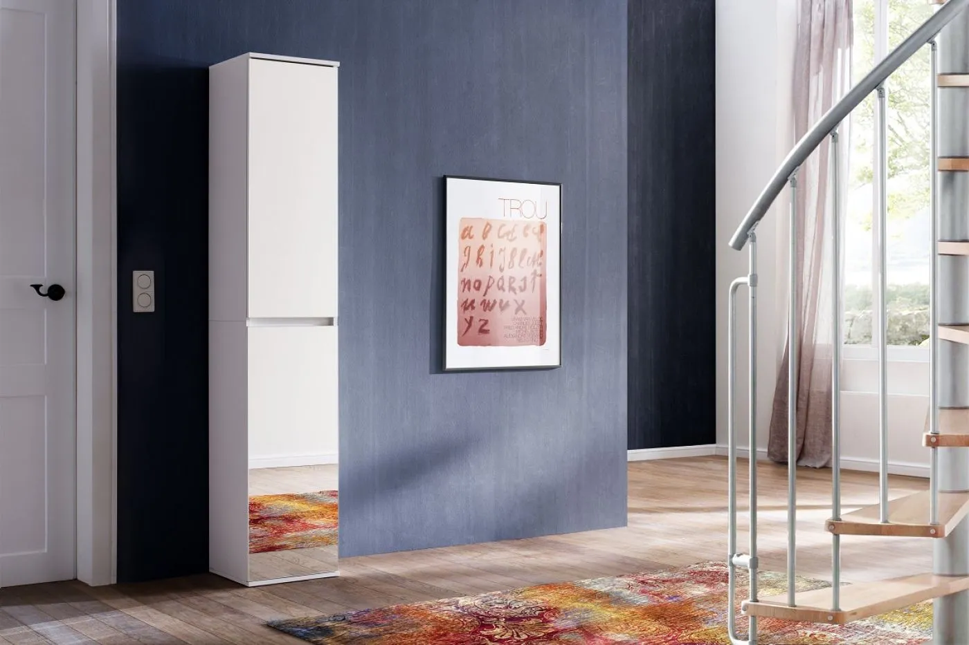 Garderobenschrank Mirror 2 | weiß | Spiegeltüren