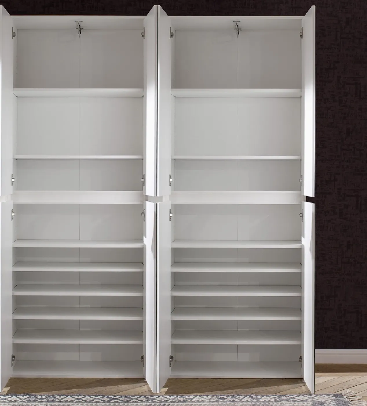 Garderobenschrank Mirror | Kombination | weiß | 2-teilig