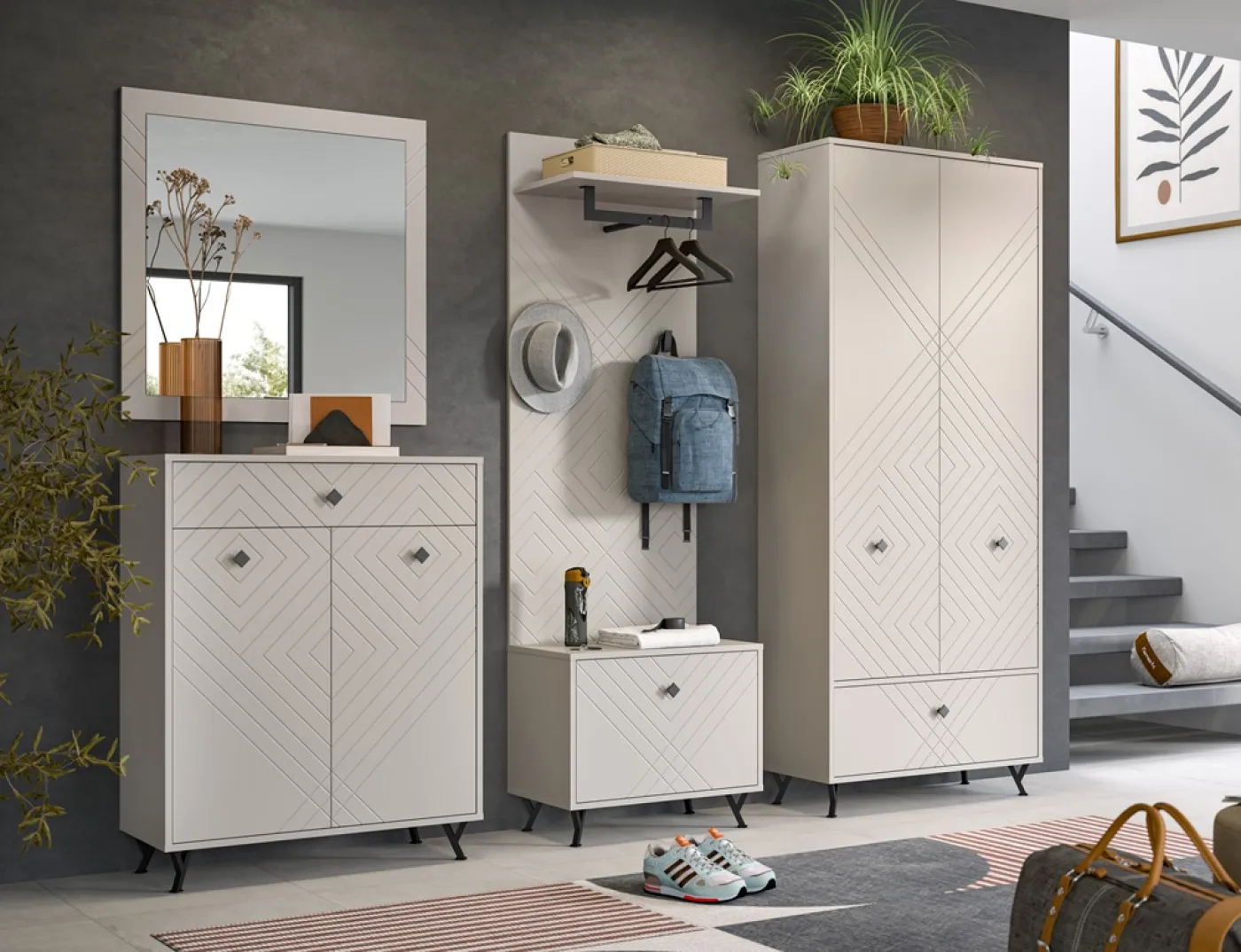 Garderobenschrank Notes | beige matt/sandfarben