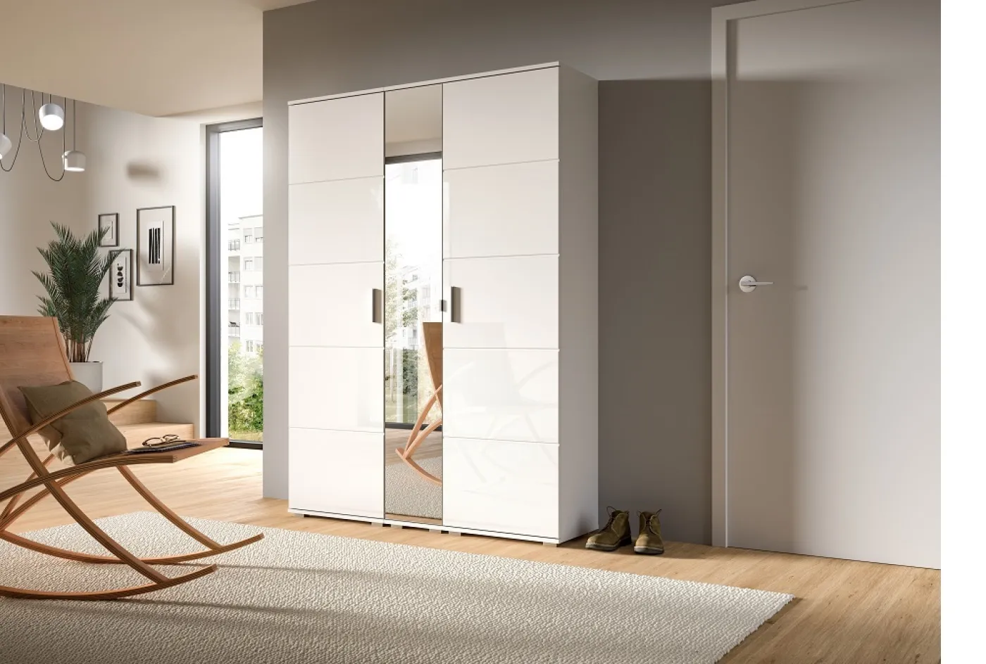 Garderobenschrank Prego | weiß Hochglanz
