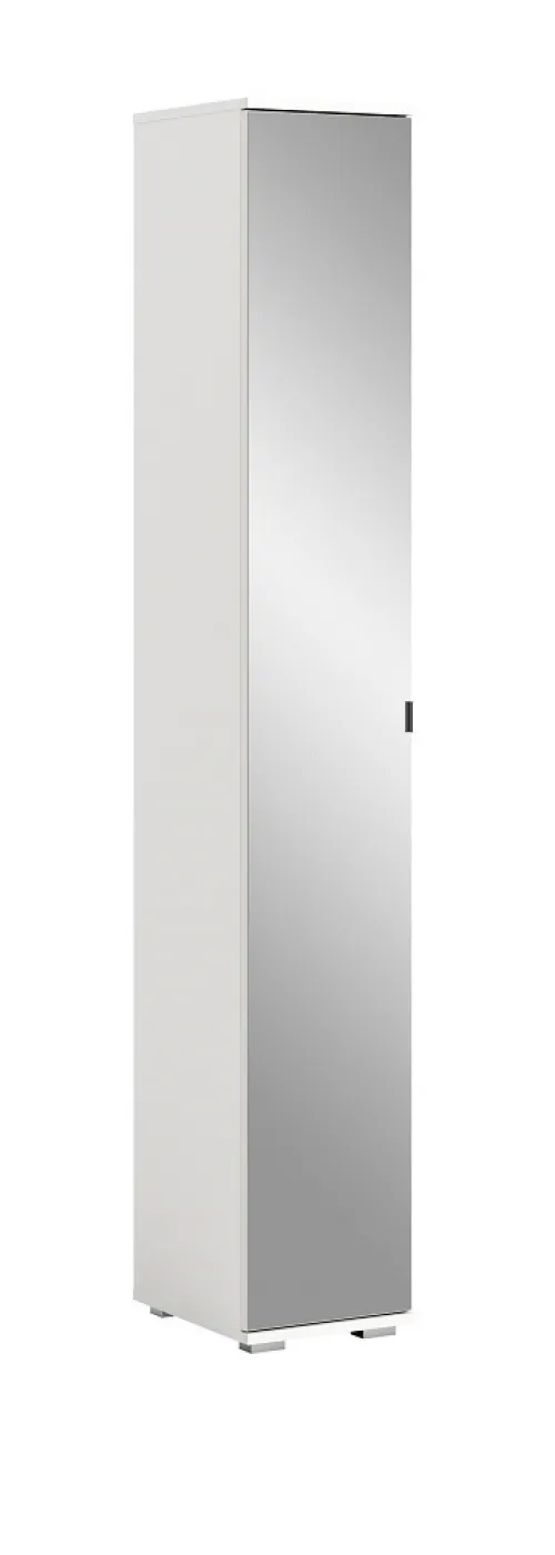 Garderobenschrank Prego | weiß | Spiegeltüren