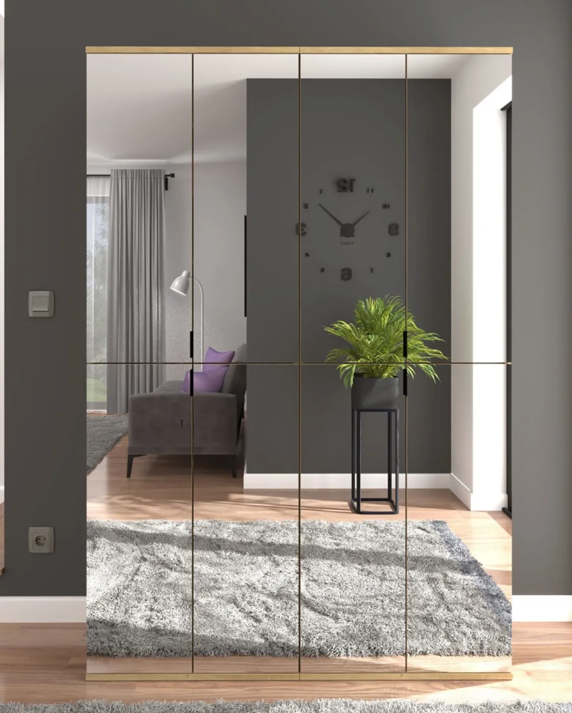 Garderobenschrank Projekt X 1 | Kombination | Artisan Eiche | Spiegeltüren | 2-teilig