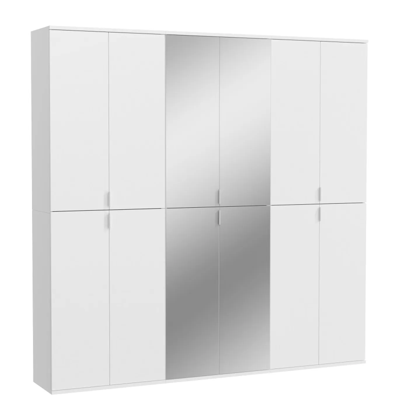 Garderobenschrank Projekt X 1 | Kombination | weiß Hochglanz Spiegeltüren | 3-teilig