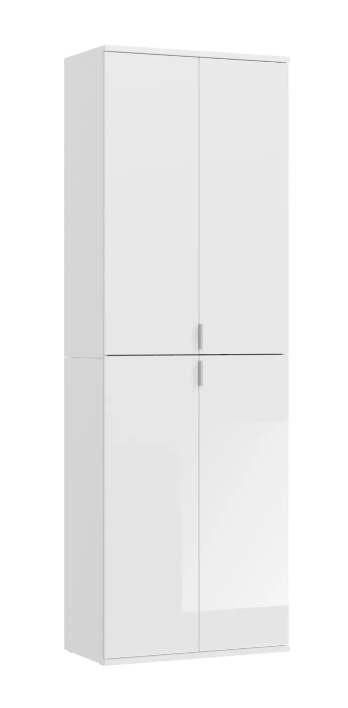 Garderobenschrank Projekt X 1 | Kombination | weiß Hochglanz Spiegeltüren | 3-teilig