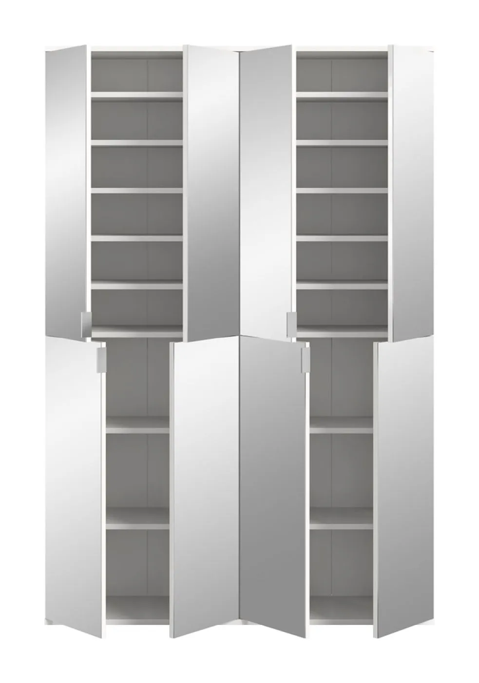 Garderobenschrank Projekt X 1 | Kombination | weiß | Spiegeltüren | 2-teilig