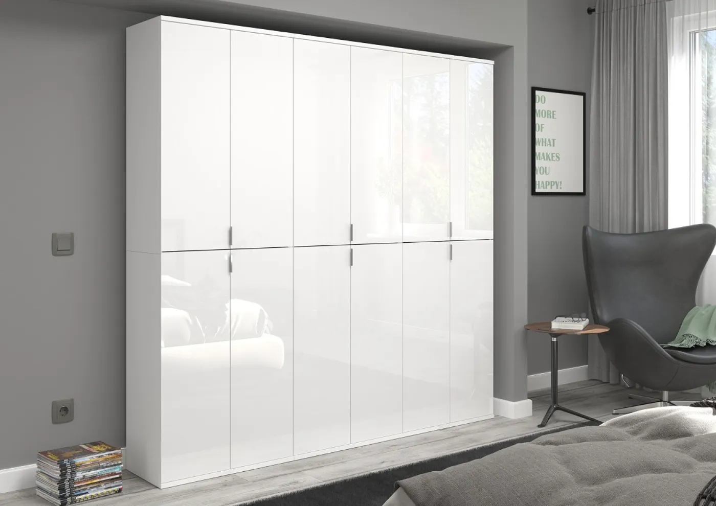 Garderobenschrank Projekt X 2 | Kombination | weiß Hochglanz 3-teilig