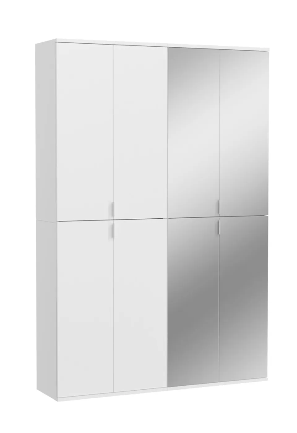 Garderobenschrank Projekt X 2 | Kombination | weiß Hochglanz | Spiegeltüren | 2-teilig