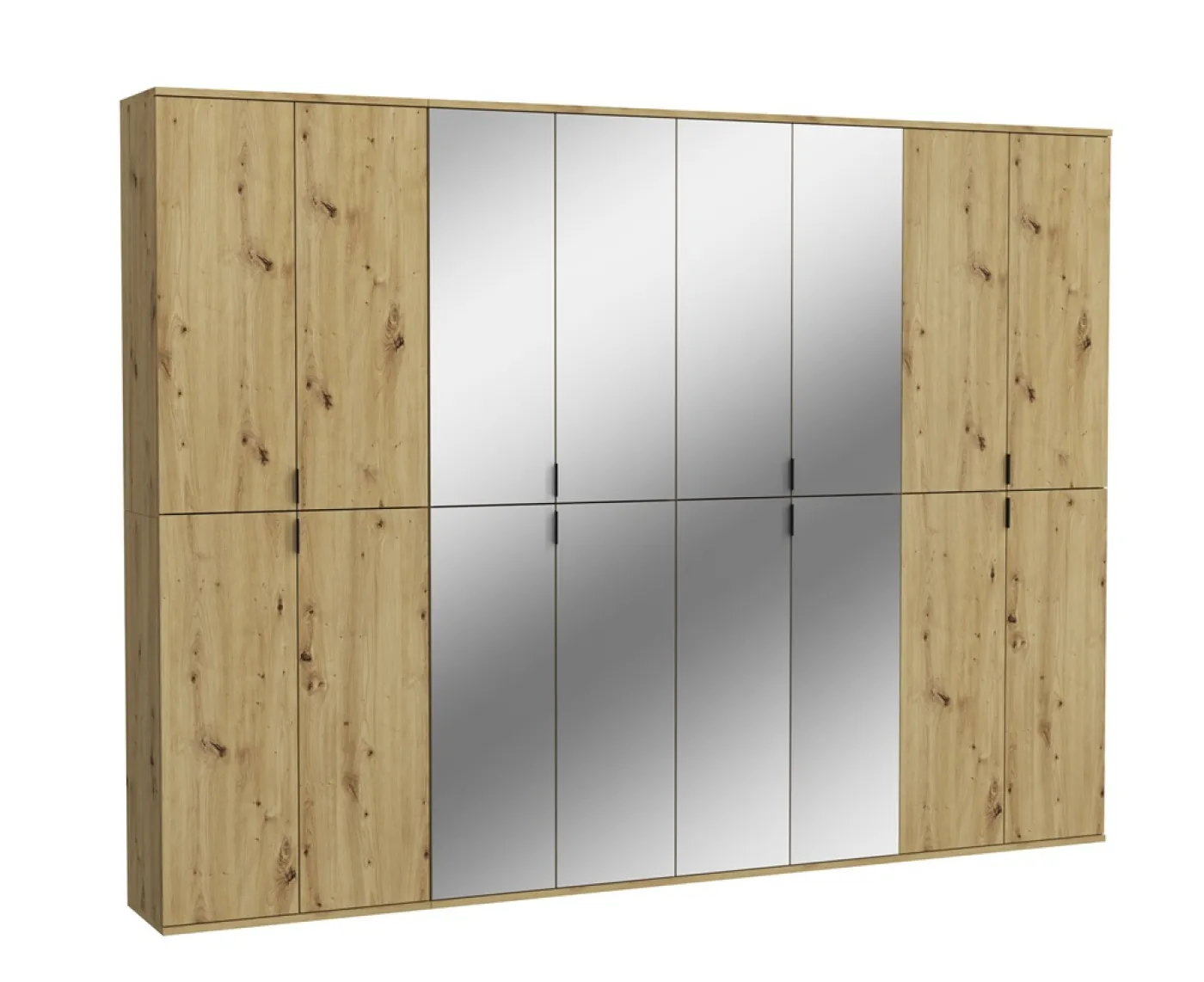 Garderobenschrank Projekt X groß | Kombination | Artisan Eiche / Spiegeltüren | 4-teilig