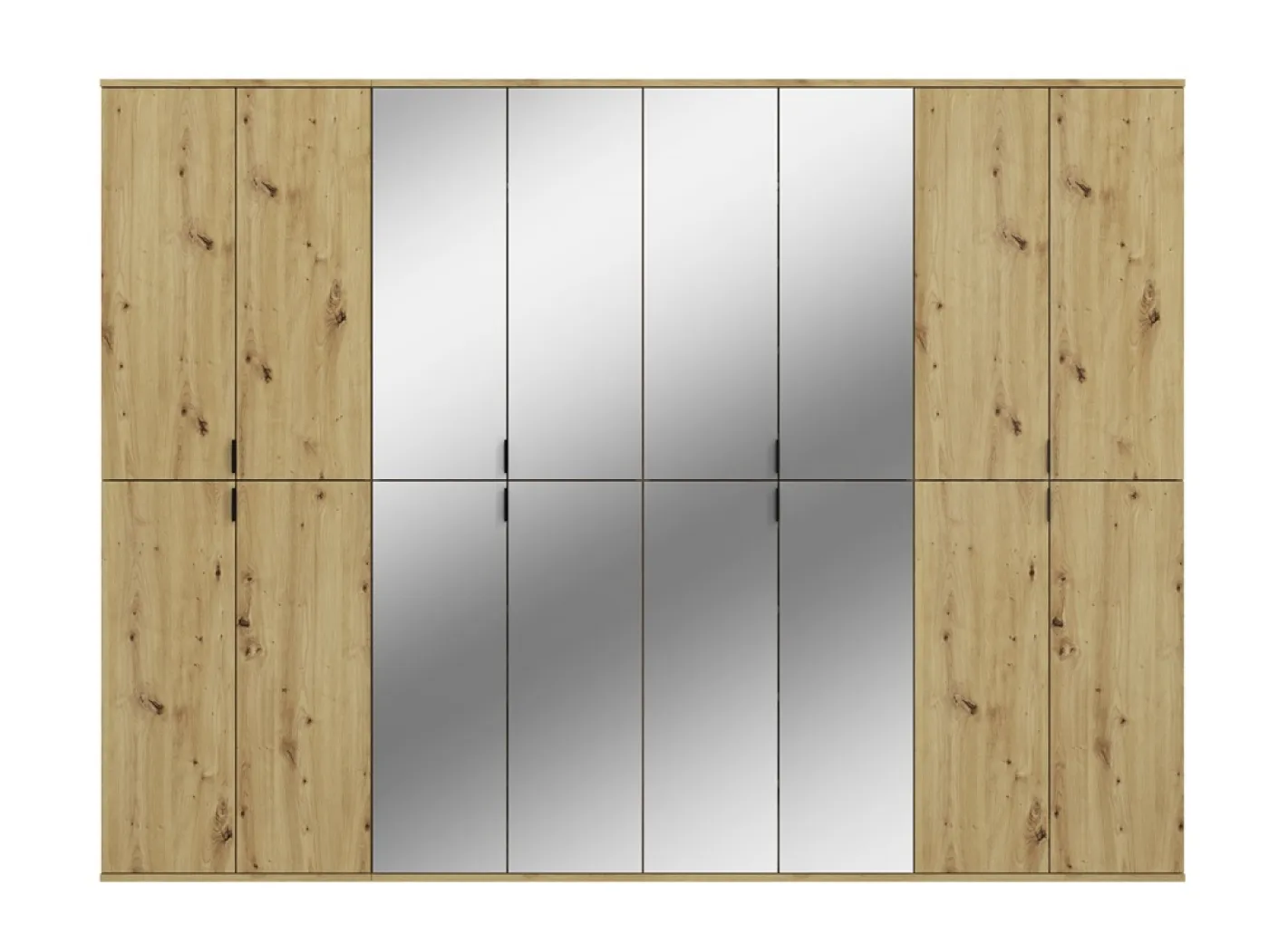Garderobenschrank Projekt X groß | Kombination | Artisan Eiche / Spiegeltüren | 4-teilig