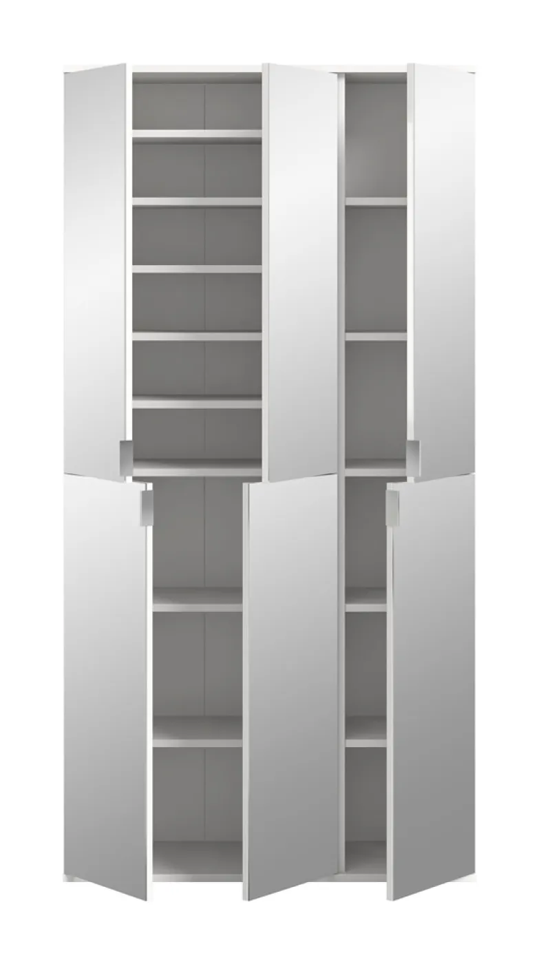 Garderobenschrank Projekt X | Kombination | weiß | Spiegeltüren | 2-teilig