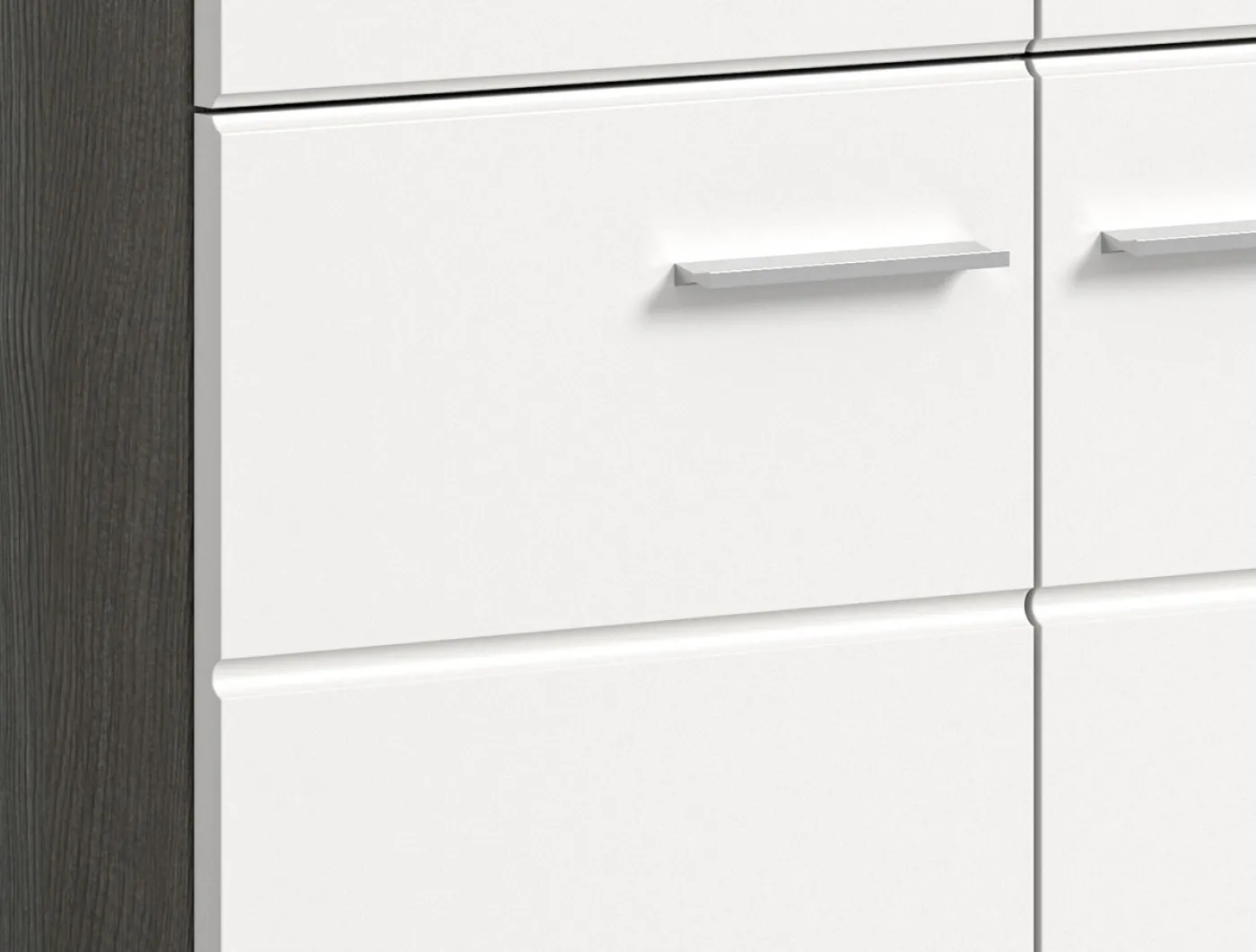 Garderobenschrank Salsa | weiß Hochglanz / rauchsilber